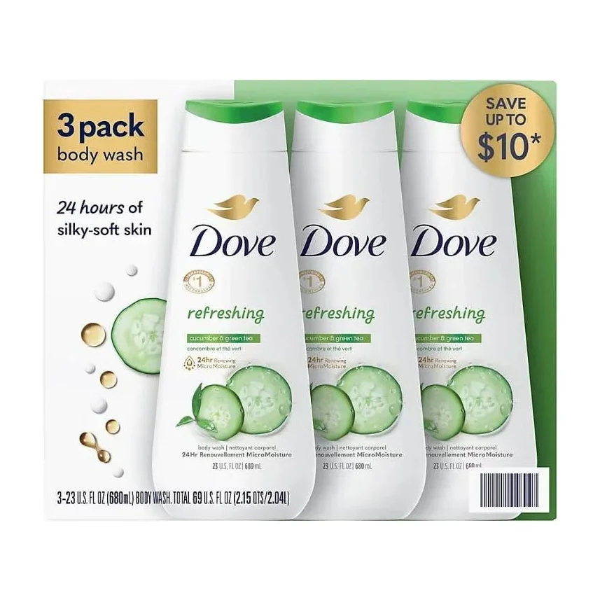Dove Refreshing Cucumber & Green Tea Body Wash (3 Pack)