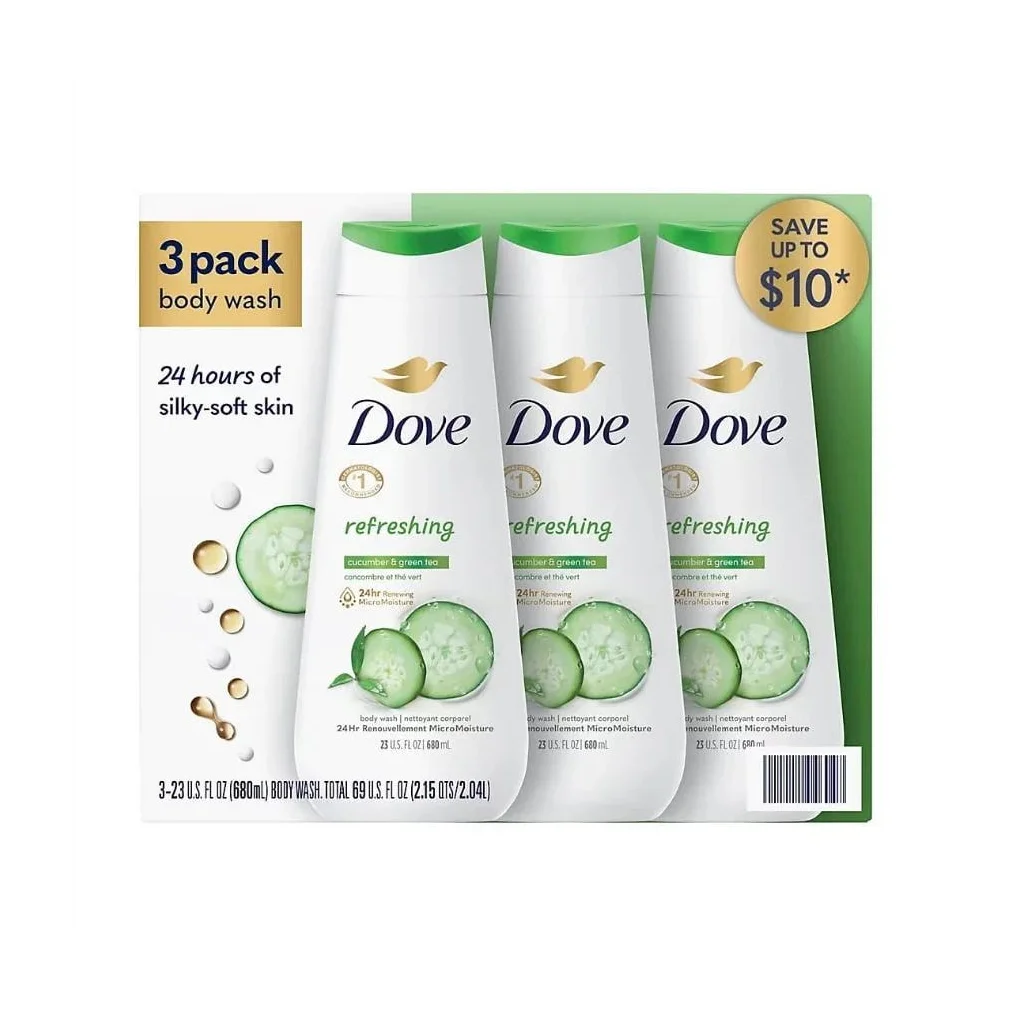 Dove Refreshing Cucumber & Green Tea Body Wash (3 Pack)