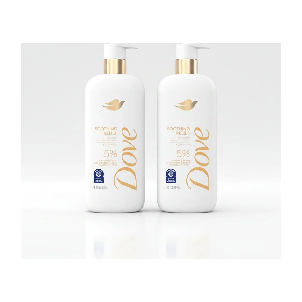 Dove Fragrance Free Body Wash Soothing Relief (2 Pack)