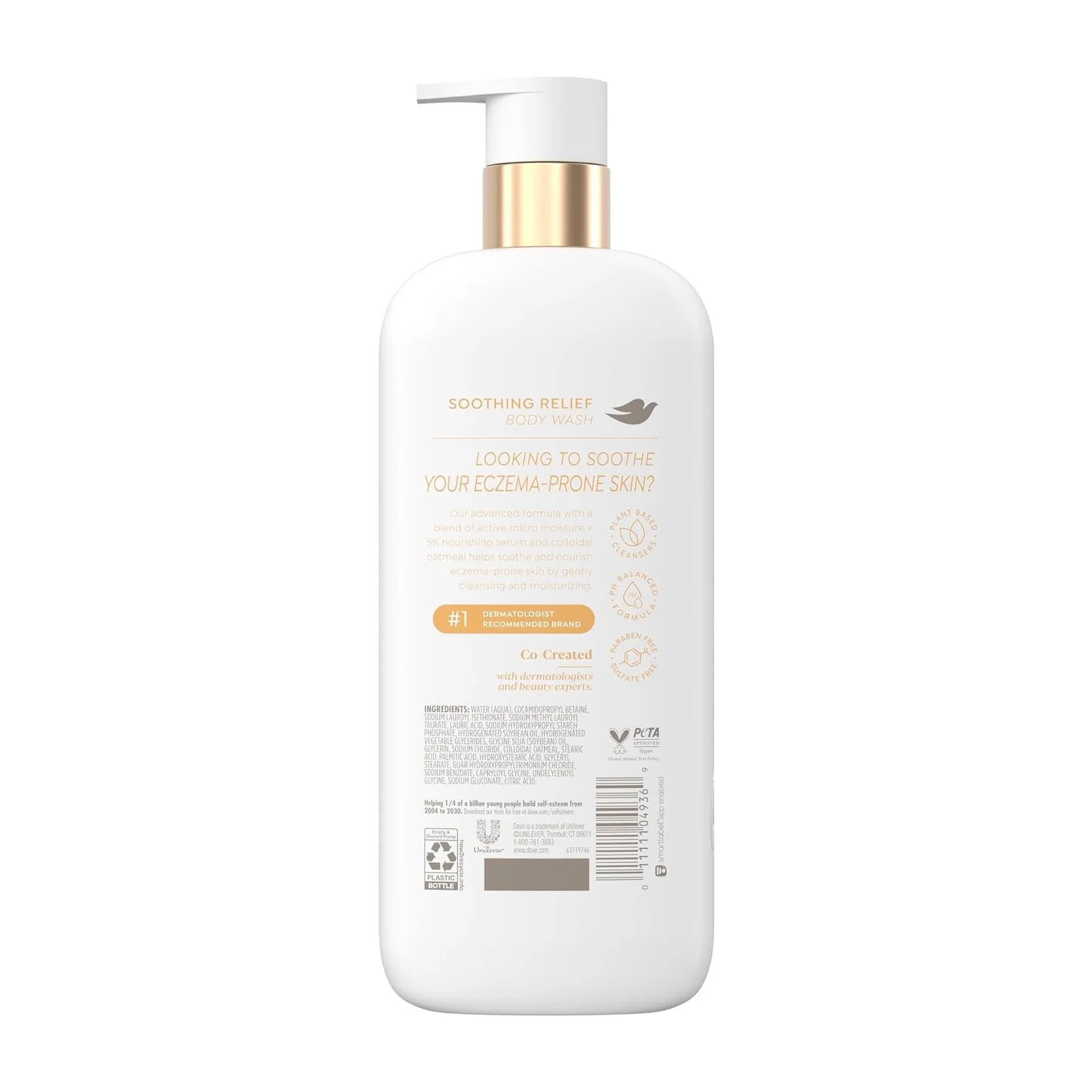 Dove Fragrance Free Body Wash Soothing Relief (2 Pack)