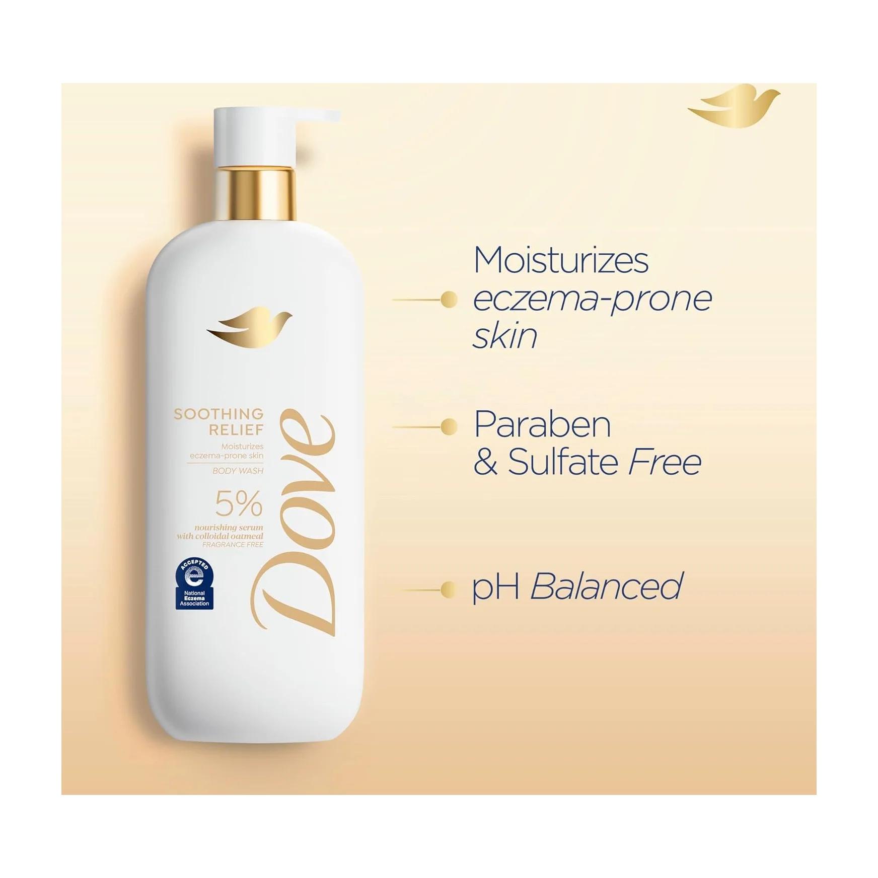 Dove Fragrance Free Body Wash Soothing Relief (2 Pack)