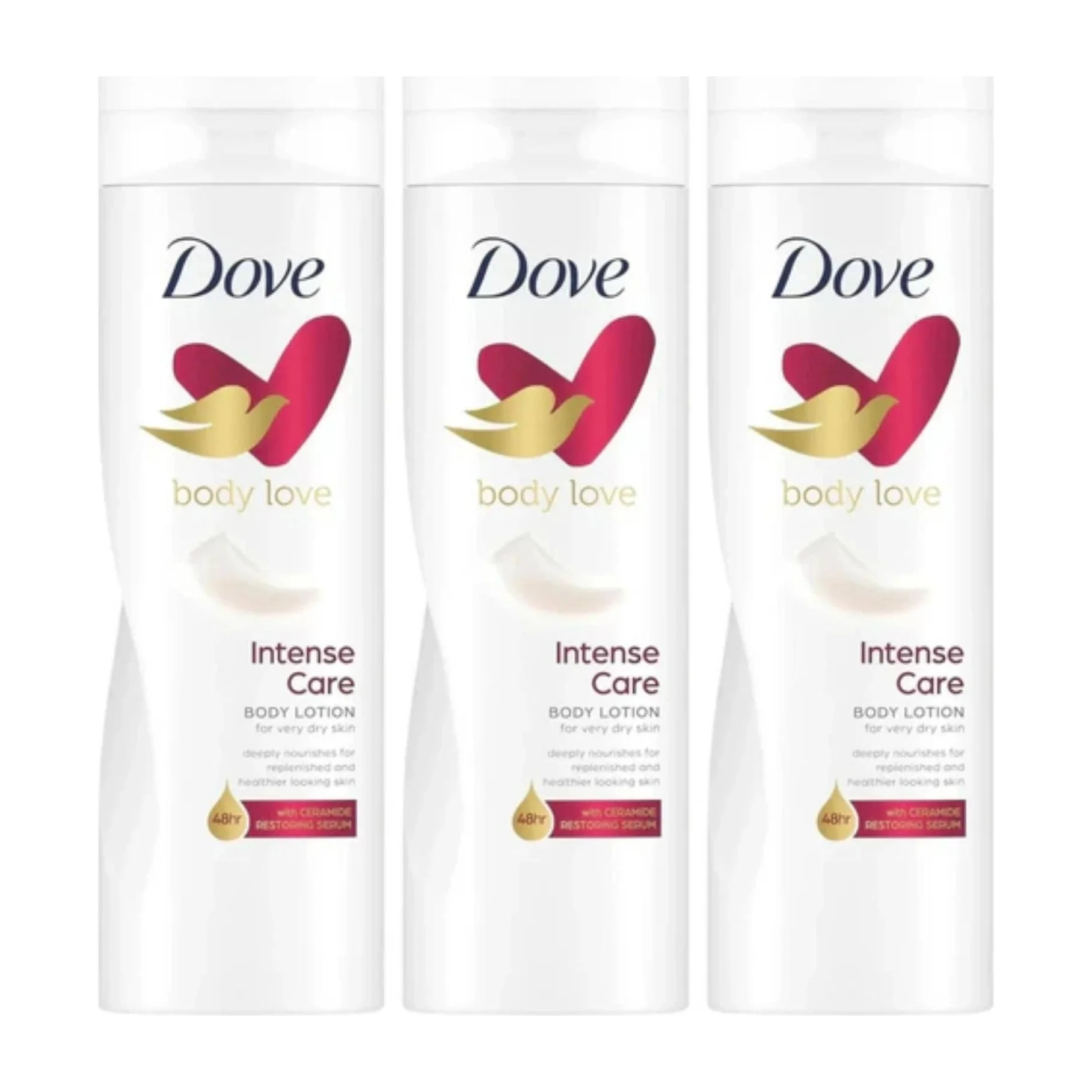 Dove Intense Care Body Lotion 400ml each (3 pack)