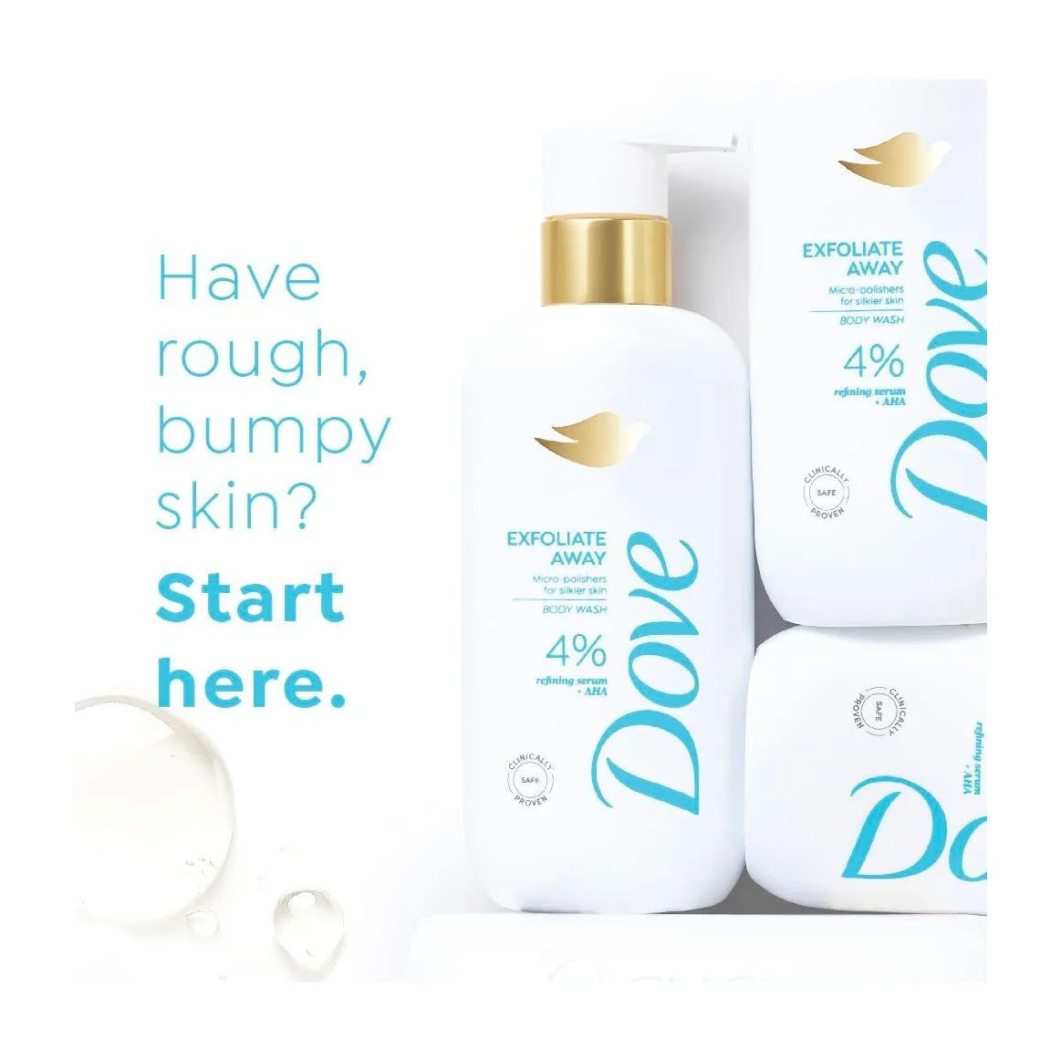 DOVE Exfoliate Away Serum Body Wash (2 pack)
