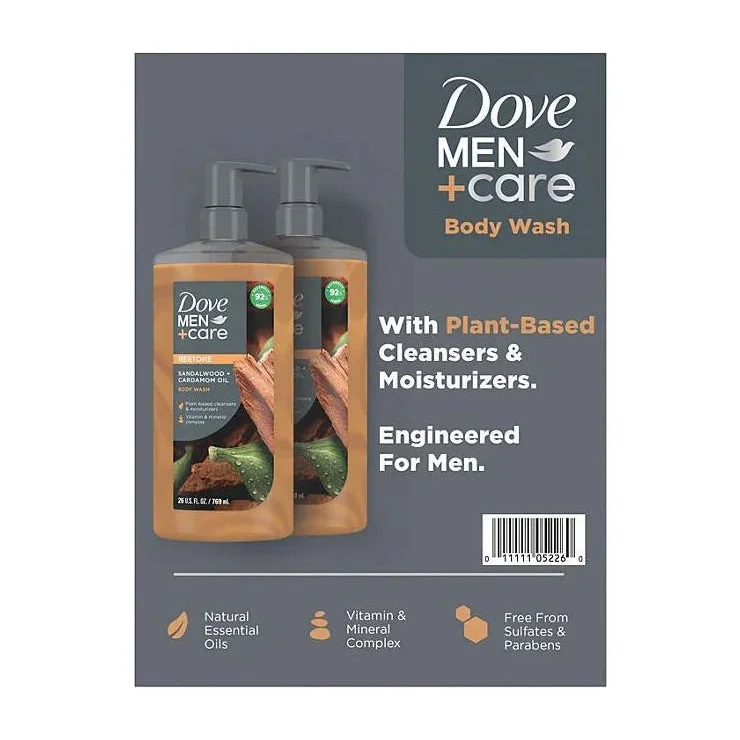 Dove Men+Care Body Wash, Sandalwood and Cardamom Oil