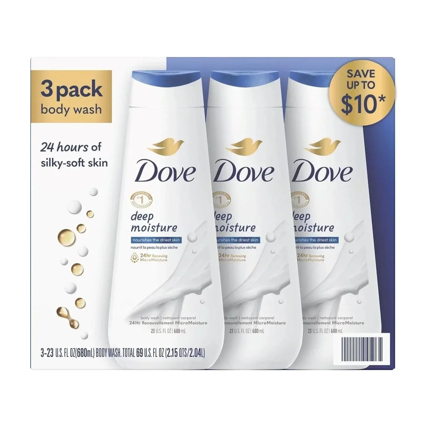 Dove Nourishing Body Wash, Deep Moisture, 680ml
