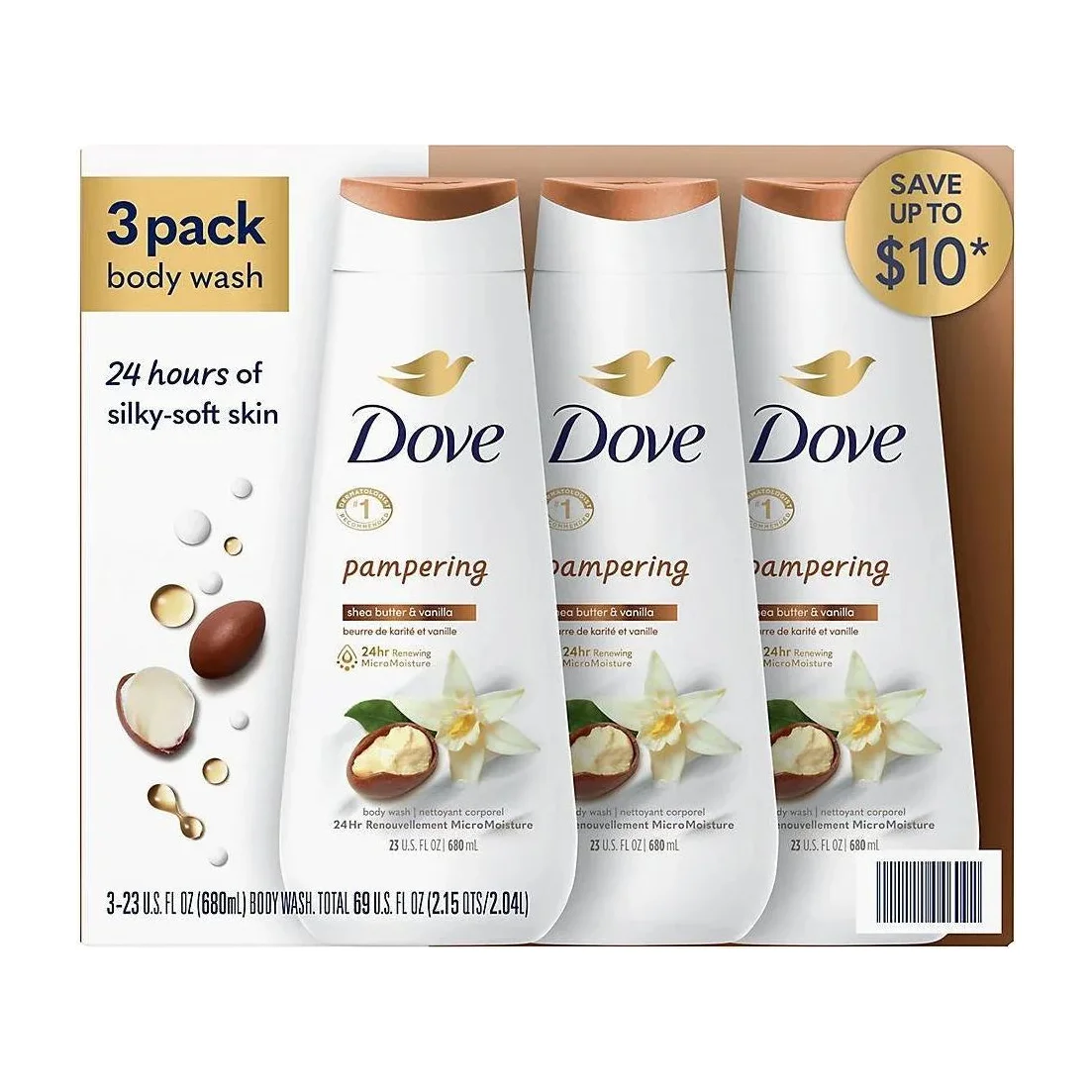 Dove Shea Butter and Vanilla Body Wash in Kenya - 3 Pack