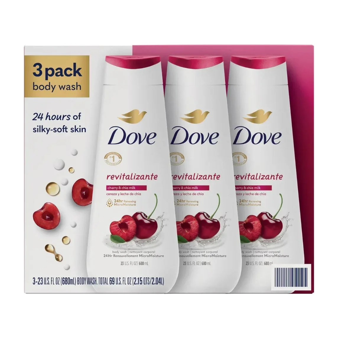 Dove Revitalizante Body Wash in Kenya - Cherry and Chia Milk 3 Pack