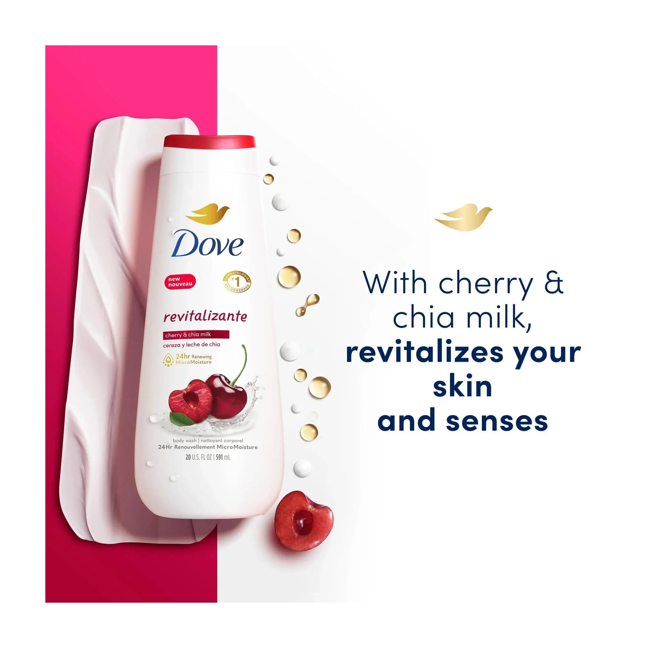 Dove Revitalizante Body Wash in Kenya - Cherry and Chia Milk 3 Pack