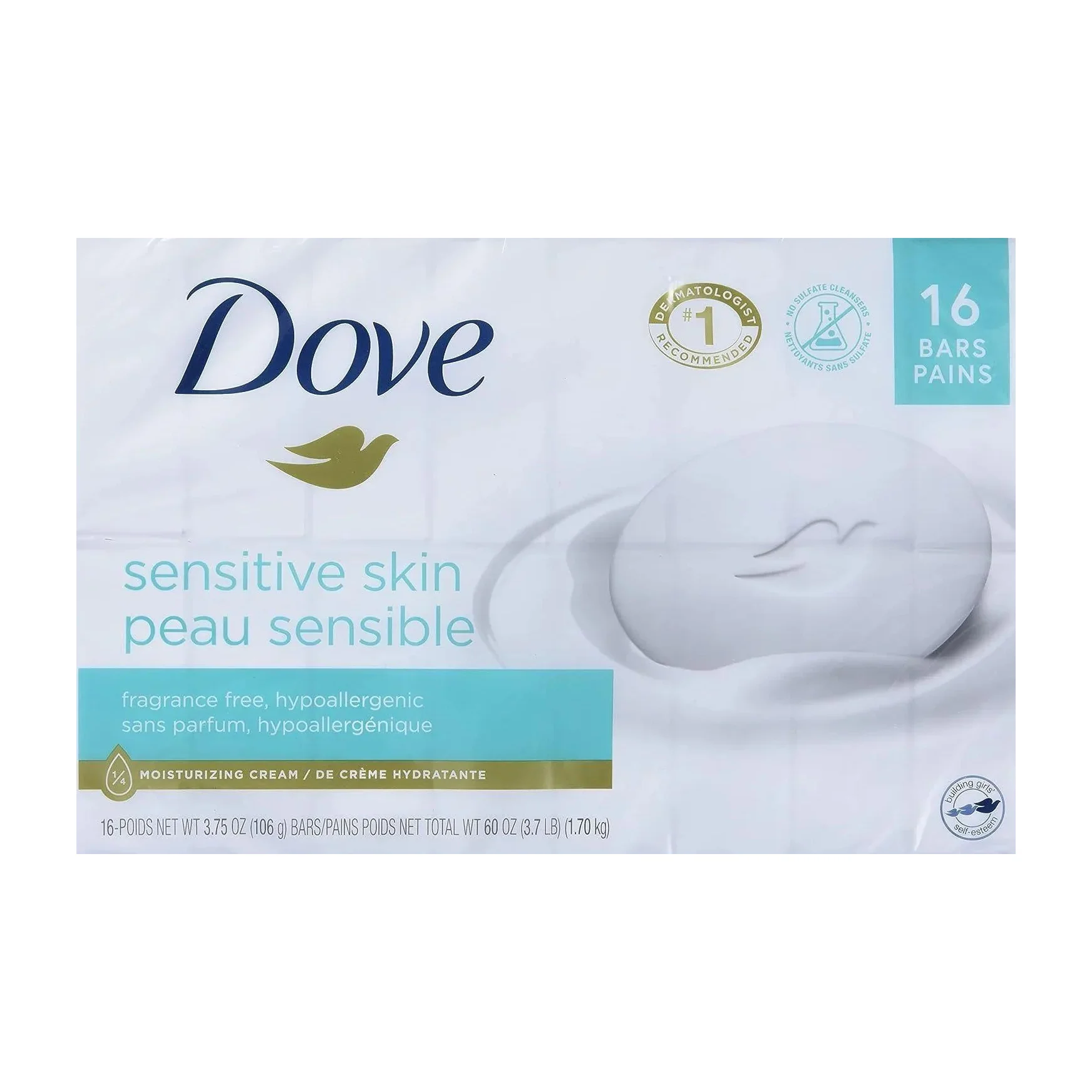 Sensitive Skin Soap in Kenya - Dove Sensitive Bar, 16 Pack