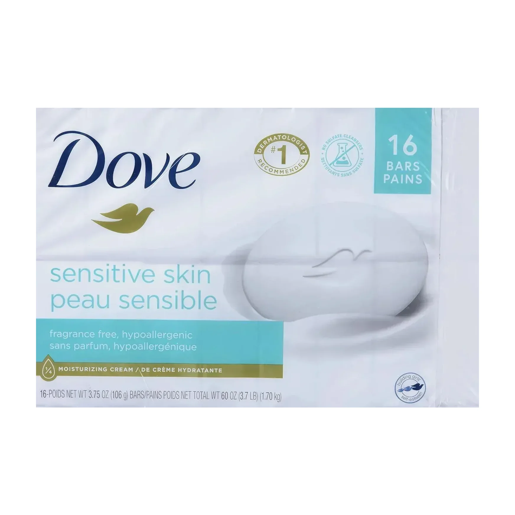 Sensitive Skin Soap in Kenya - Dove Sensitive Bar, 16 Pack