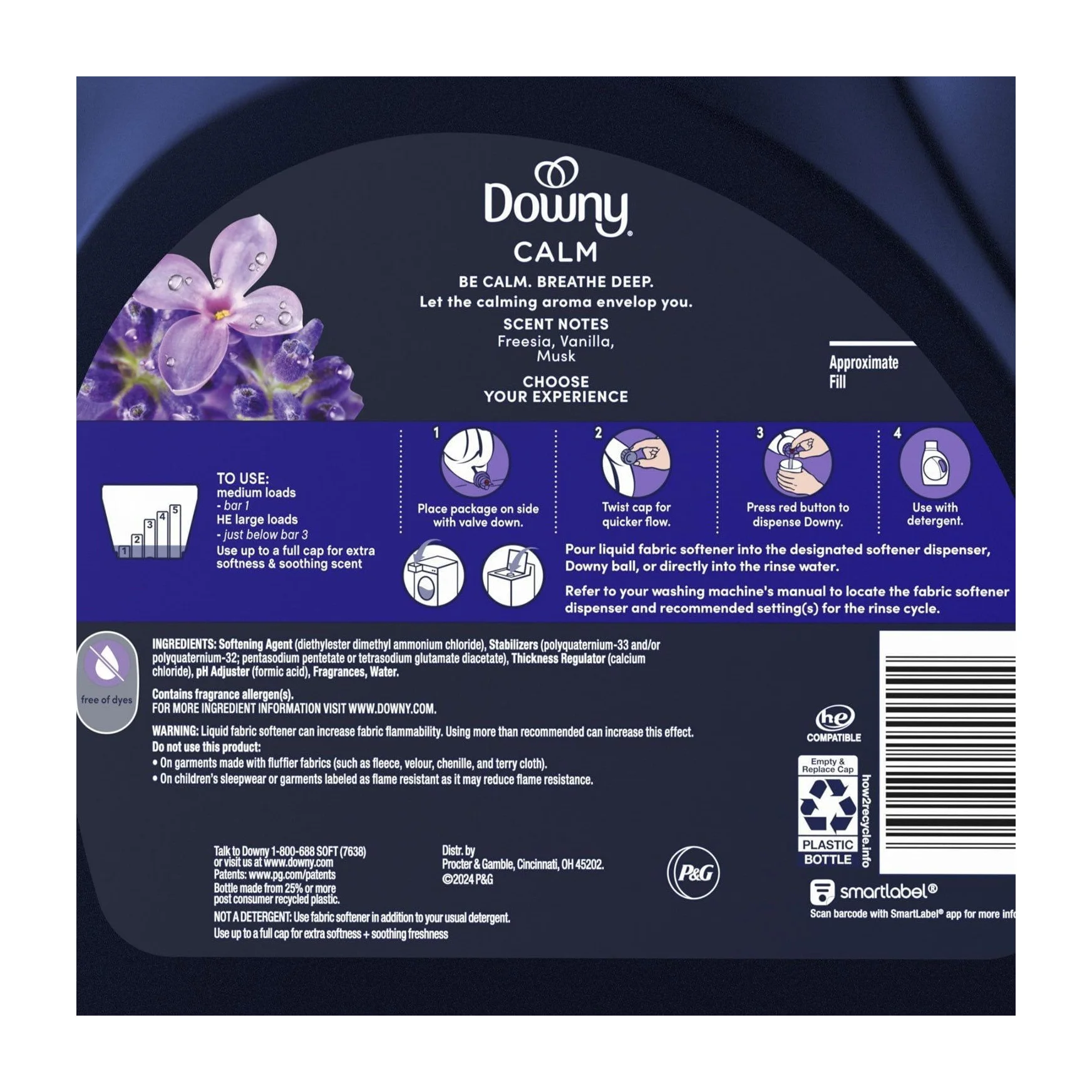 Downy Ultra Soft Calm Fabric Softener, Lavender and Vanilla Bean