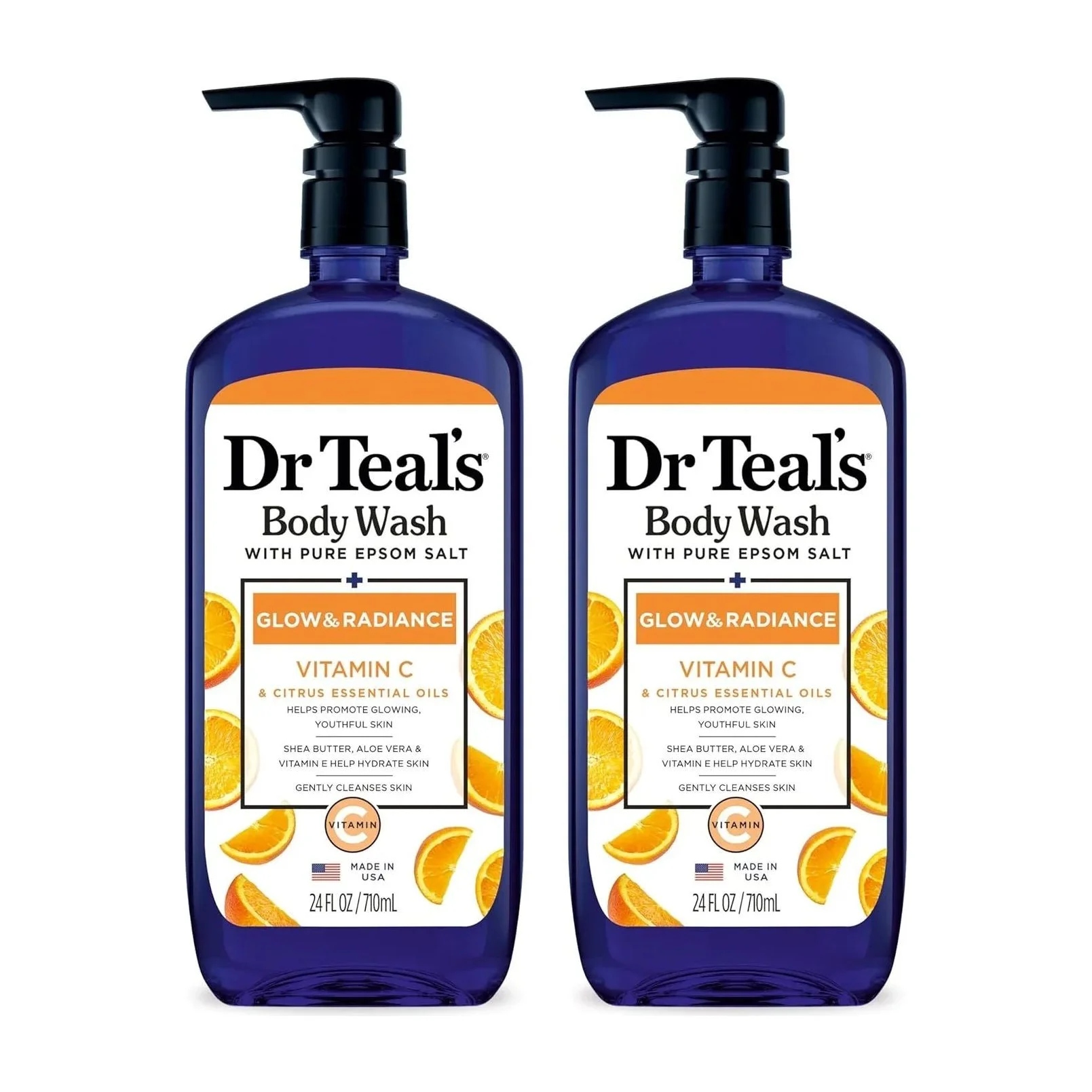 Dr Teal's Body Wash with Vitamin C and Citrus Essential Oils, 24oz