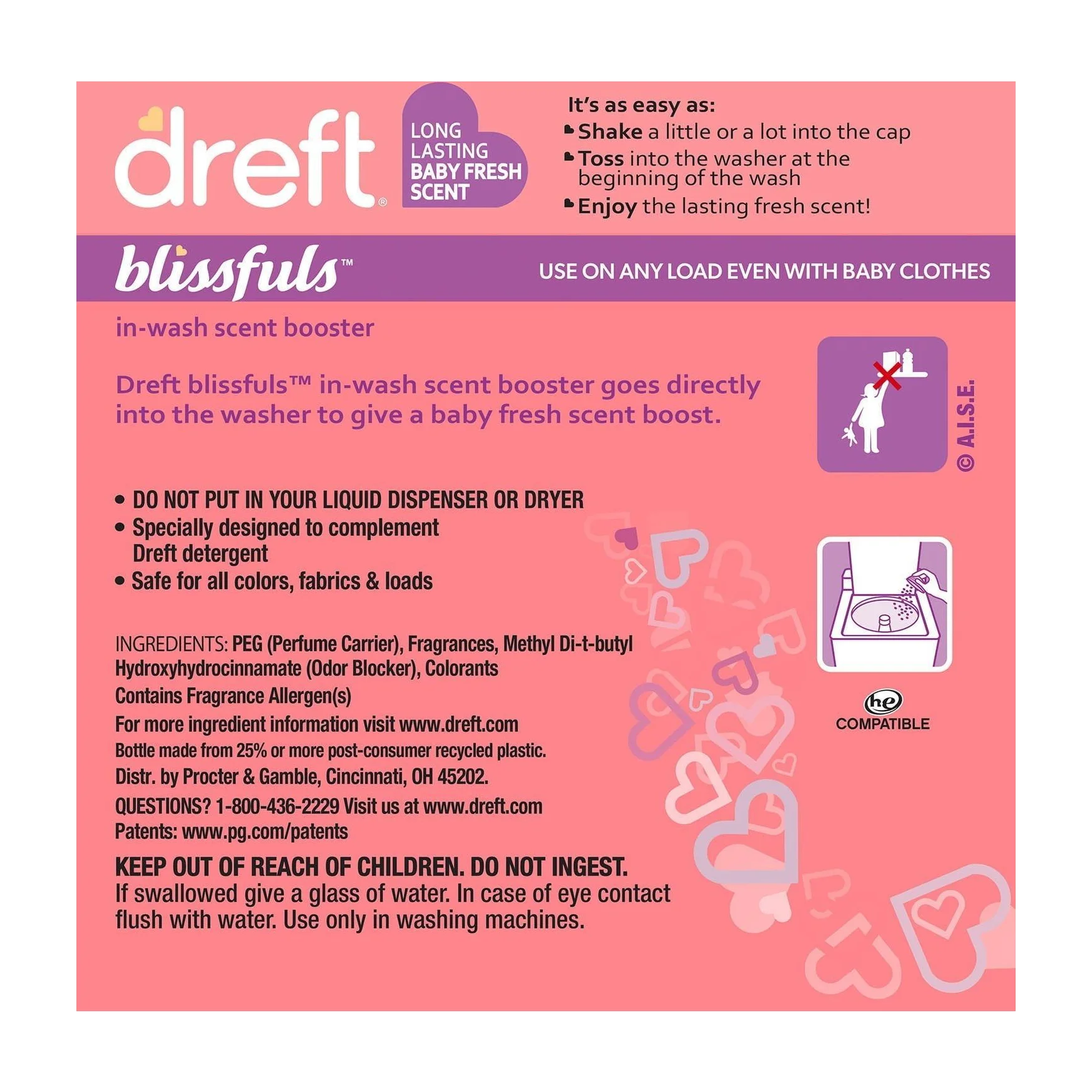 Dreft Blissful Scent Booster Beads, Baby Fresh Scent