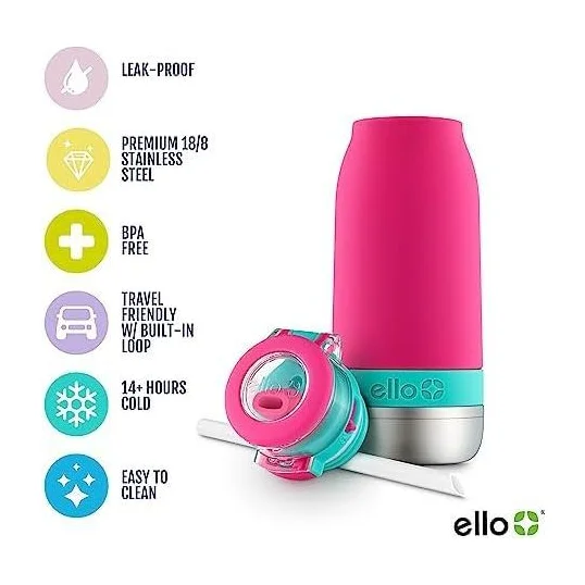 Ello Emma  Stainless Steel Water Bottle (Choose Color)