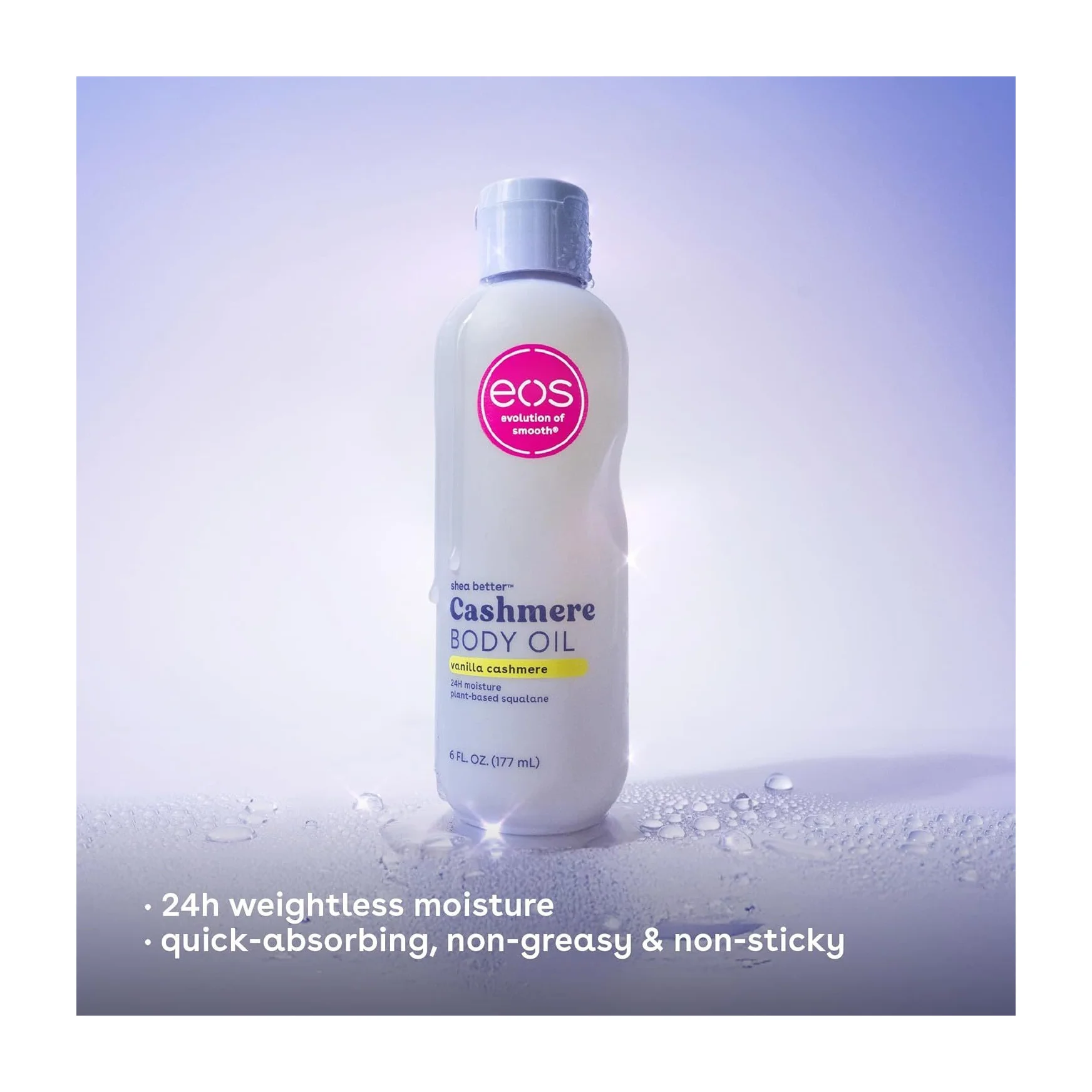 EOS Cashmere Body Oil, Vanilla Cashmere, 24 Hour Moisture