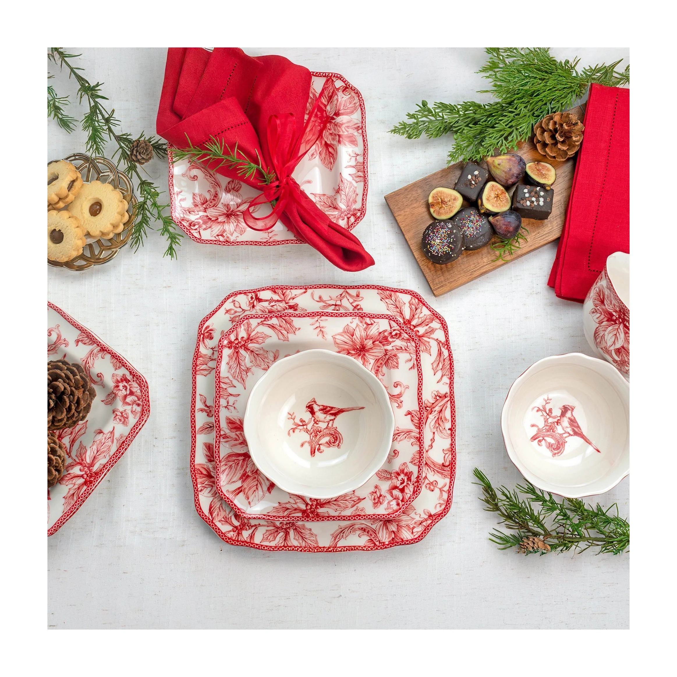 Fifth Christmas Lane 12 Piece Dinnerware Set in Kenya