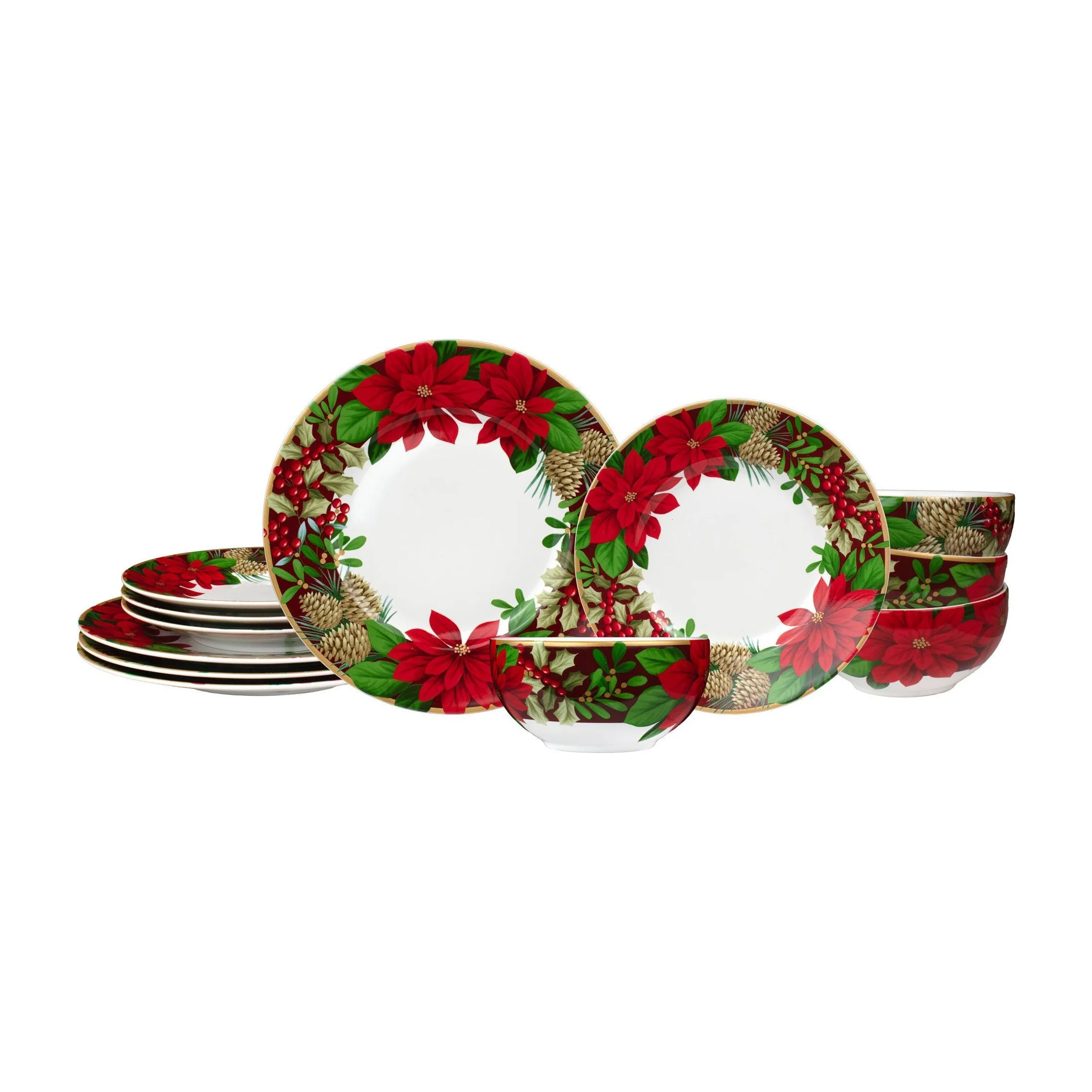 Dinnerware Set in Kenya - December Blooms 12 Piece