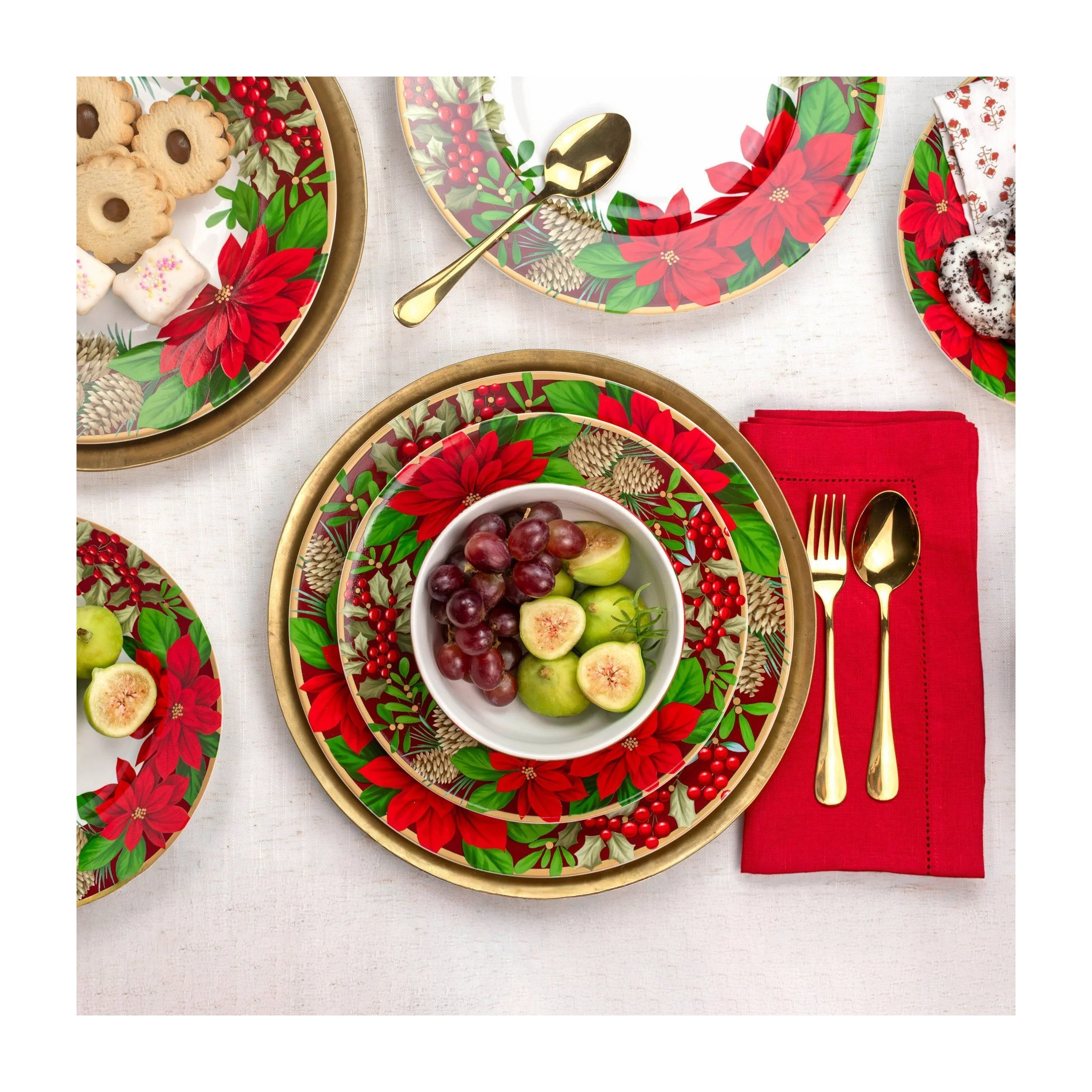 Dinnerware Set in Kenya - December Blooms 12 Piece