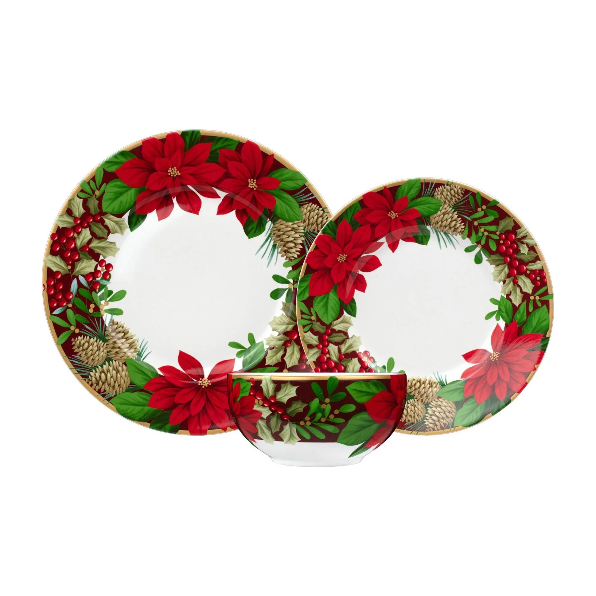 Dinnerware Set in Kenya - December Blooms 12 Piece