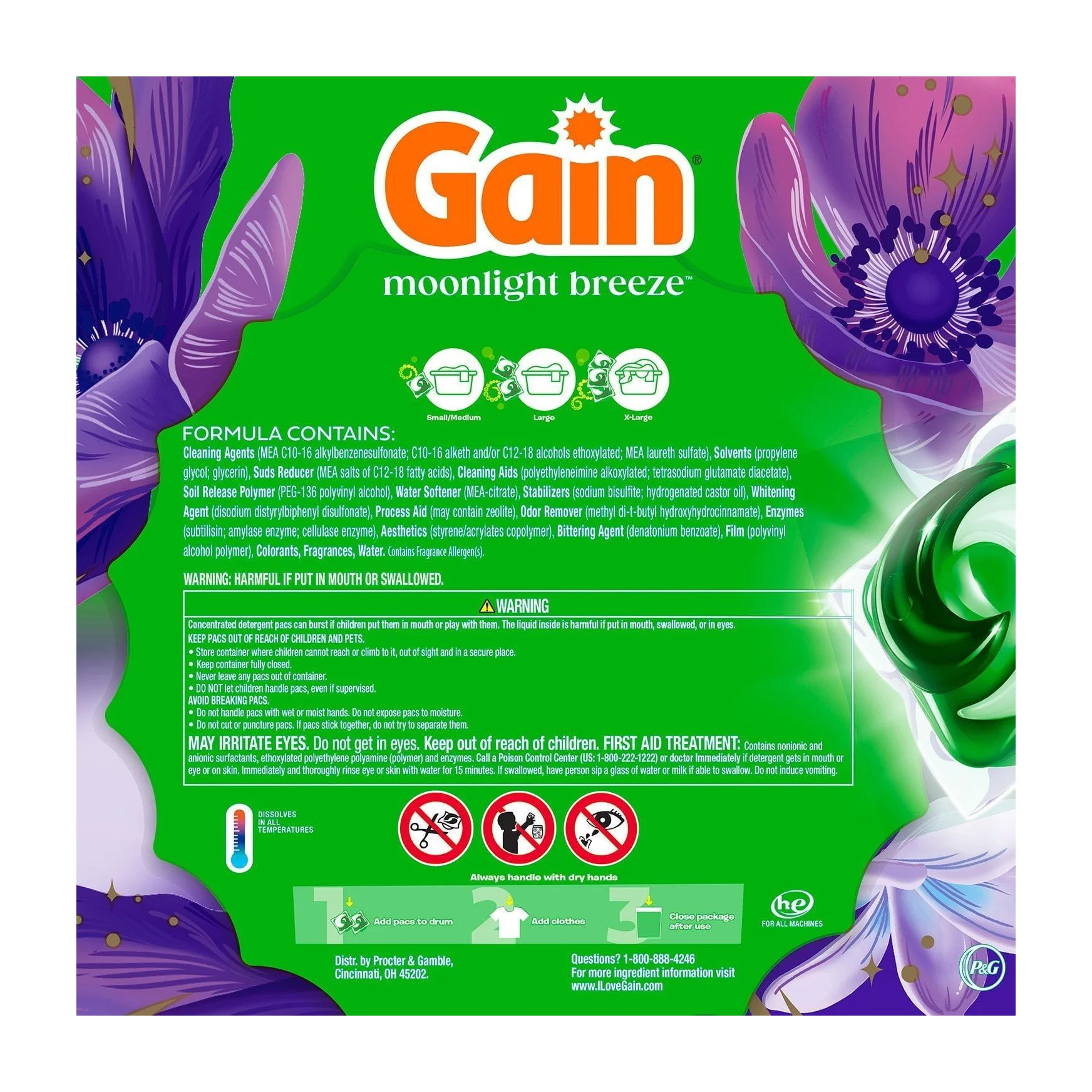 Gain Flings Laundry Detergent Pacs in Kenya - Moonlight Breeze, 152 ct