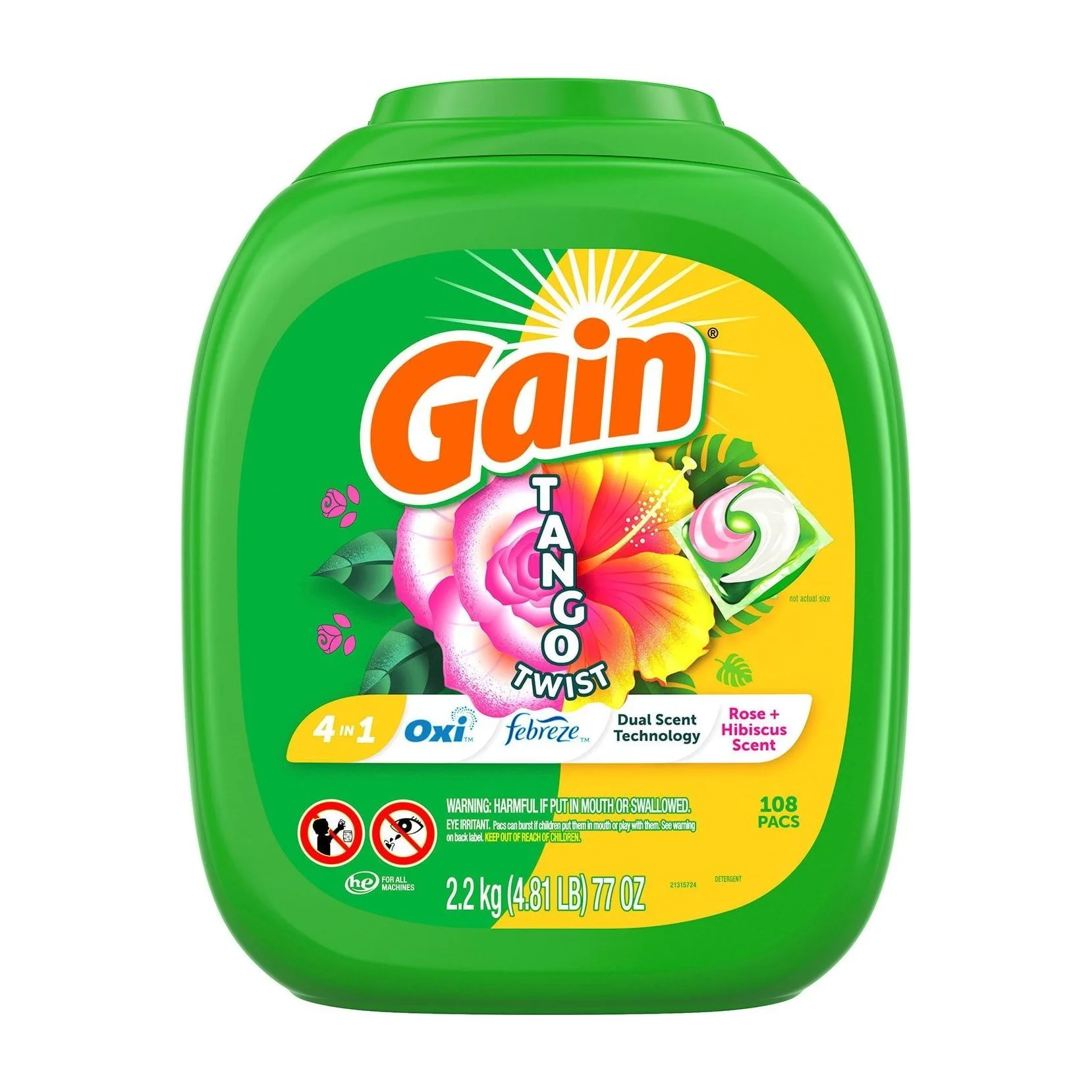 Laundry Detergent Pacs in Kenya - Gain Flings Tango Twist, 108 ct