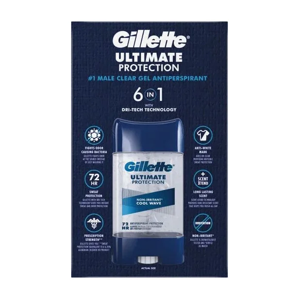 Gillette Ultimate Protection  2X Antiperspirant (Non-Irritant),  5-pack