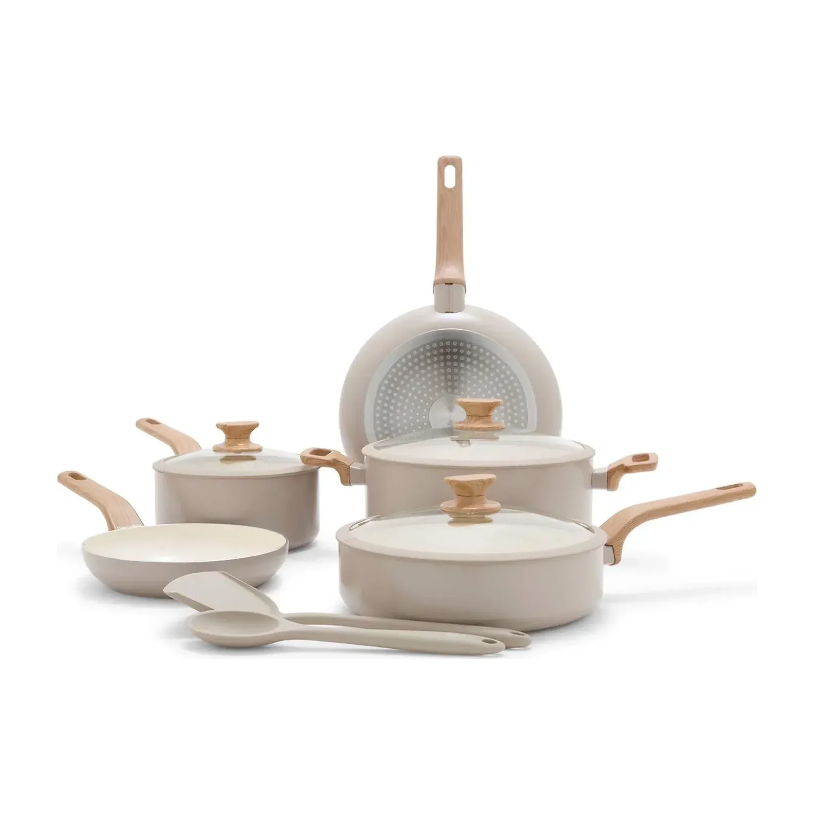 GreenPan Essence 10-Piece Ceramic Nonstick Cookware Set, Taupe