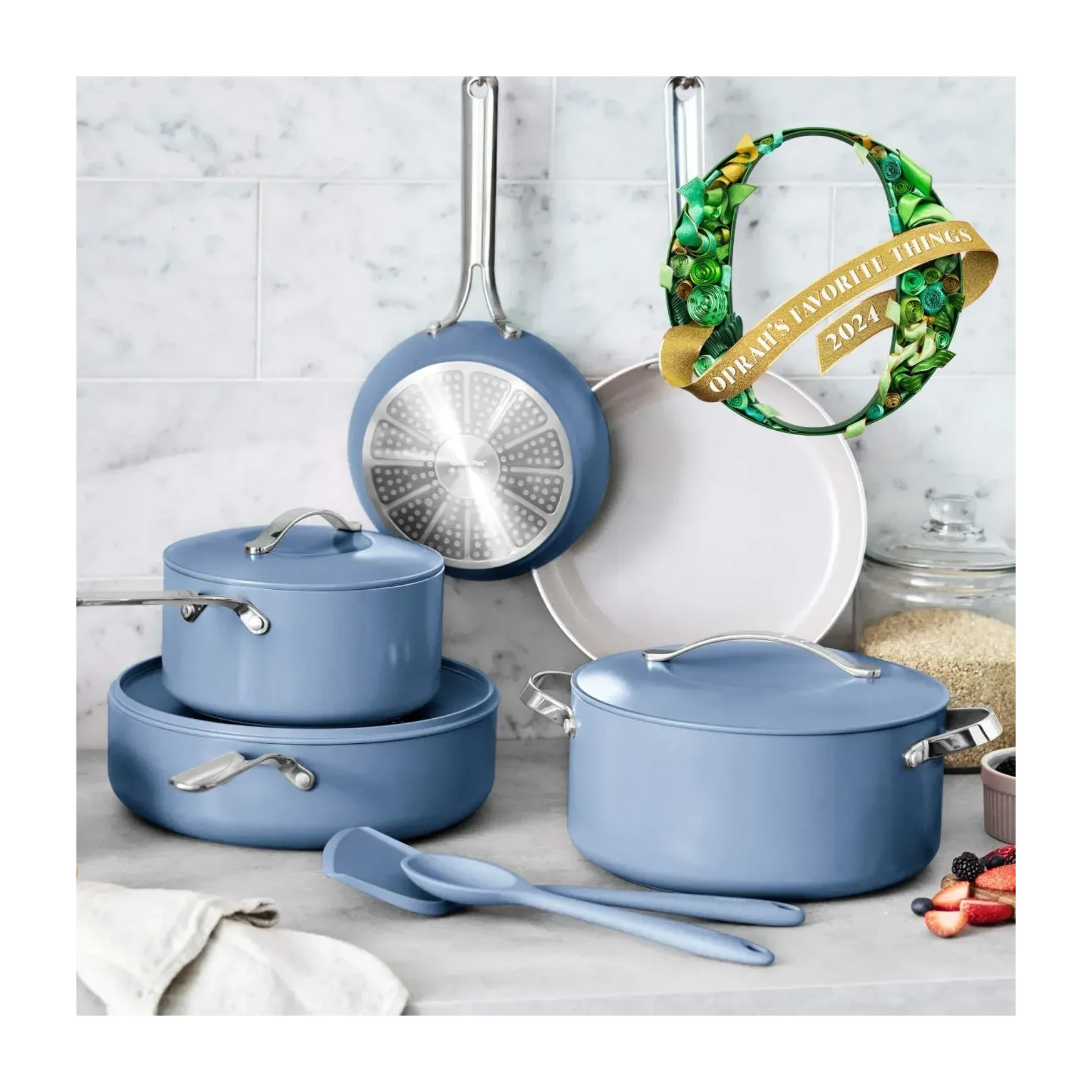 GreenPan Nova 10-Piece Cookware Set, Deep Teal