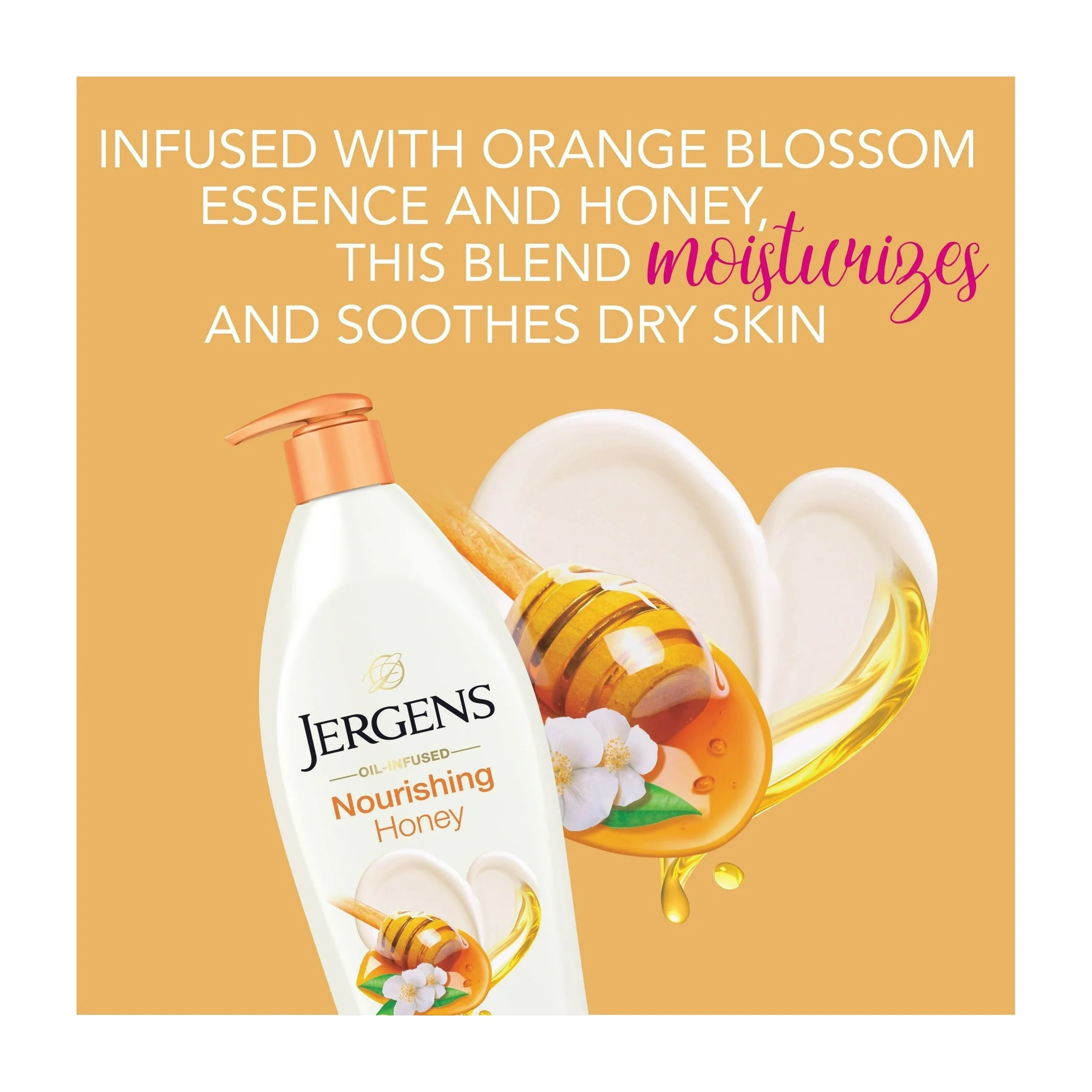 Jergens with  Nourishing Honey Moisturizer Lotion for Dry Skin
