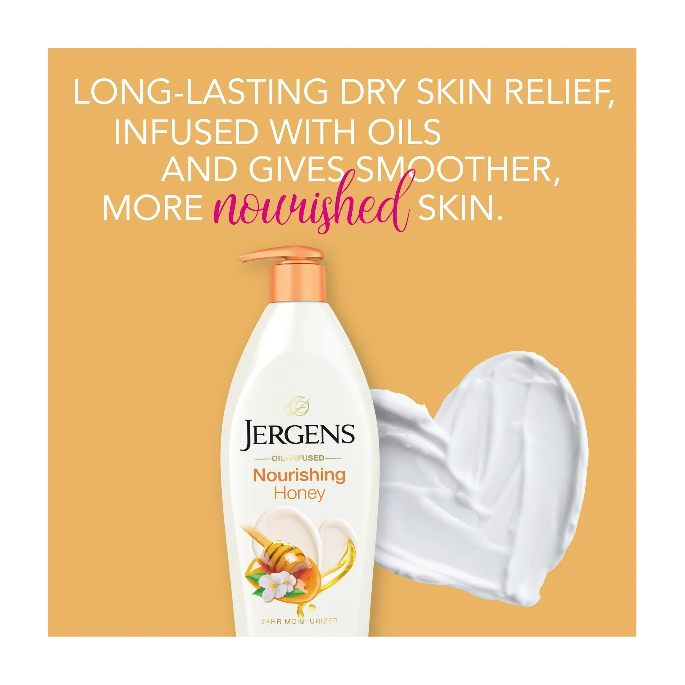 Jergens with  Nourishing Honey Moisturizer Lotion for Dry Skin