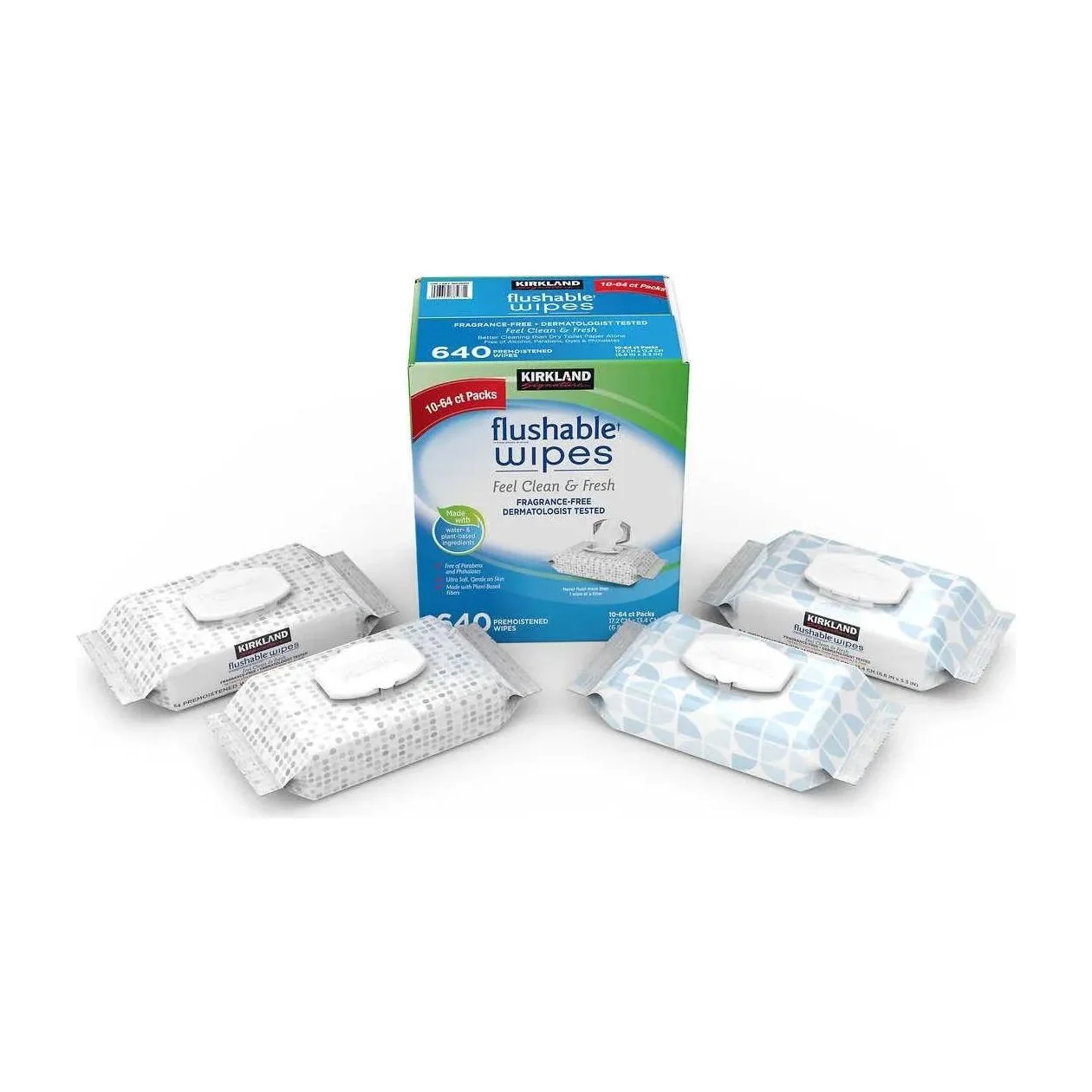 Kirkland Signature Flushable Wipes, Fragrance Free, 640 Count