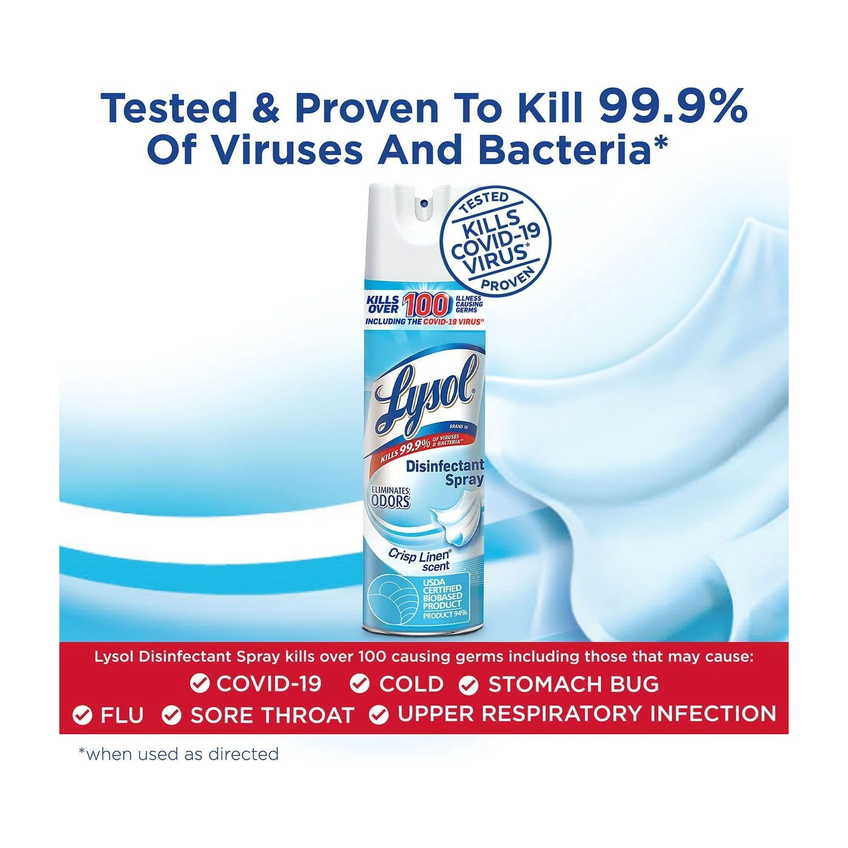 Lysol Disinfectant Spray Crisp Linen in Kenya - 3 Pack