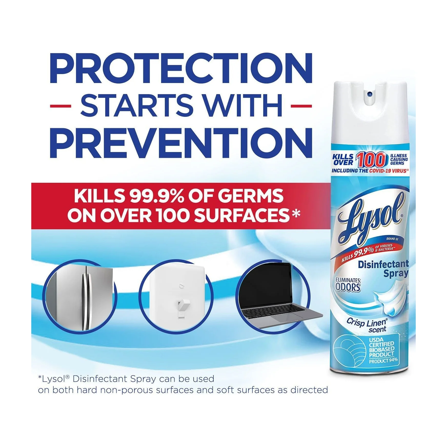 Lysol Disinfectant Spray Crisp Linen in Kenya - 3 Pack
