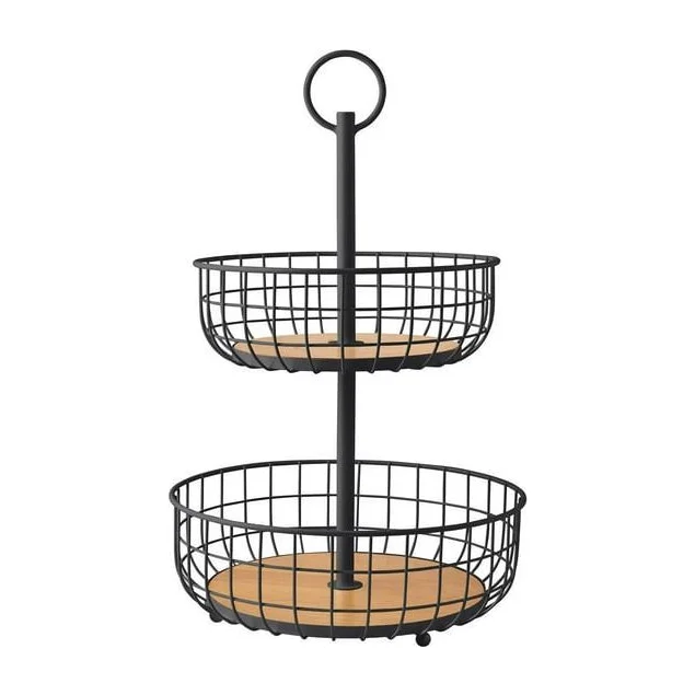 Member's Mark 2 Tier Wire Basket Stand, Black
