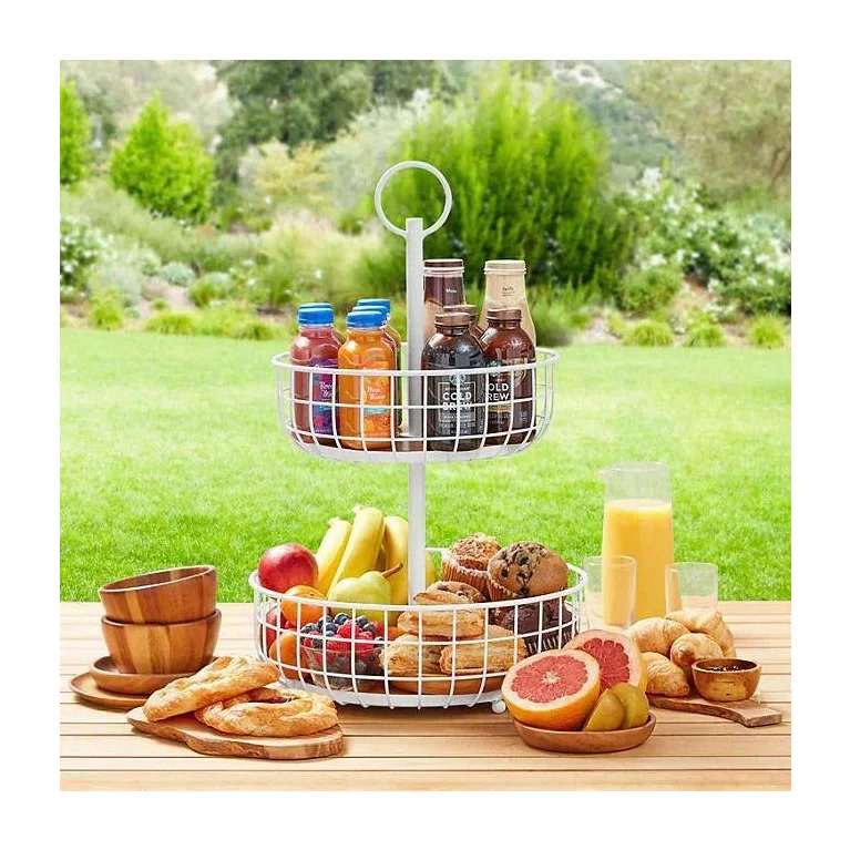 Member's Mark 2 Tier Wire Basket Stand, Black