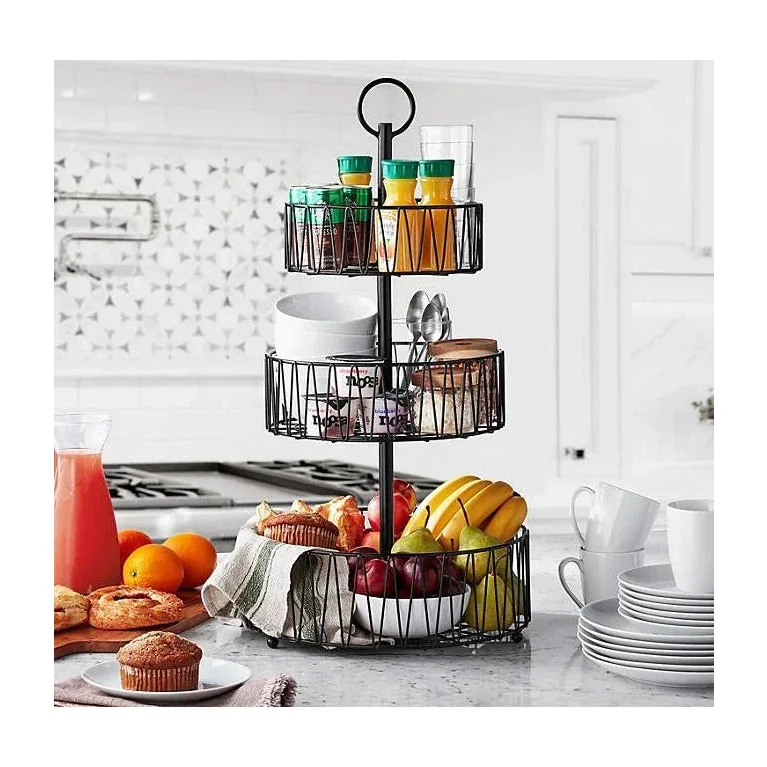 Member's Mark 3-Tiered Wrought Iron Round Basket