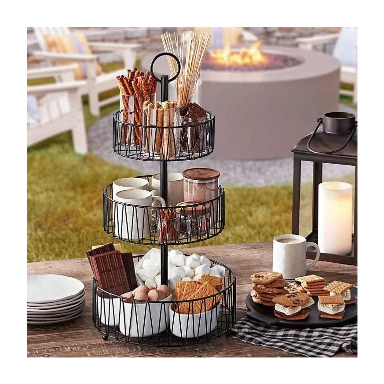 Member's Mark 3-Tiered Wrought Iron Round Basket