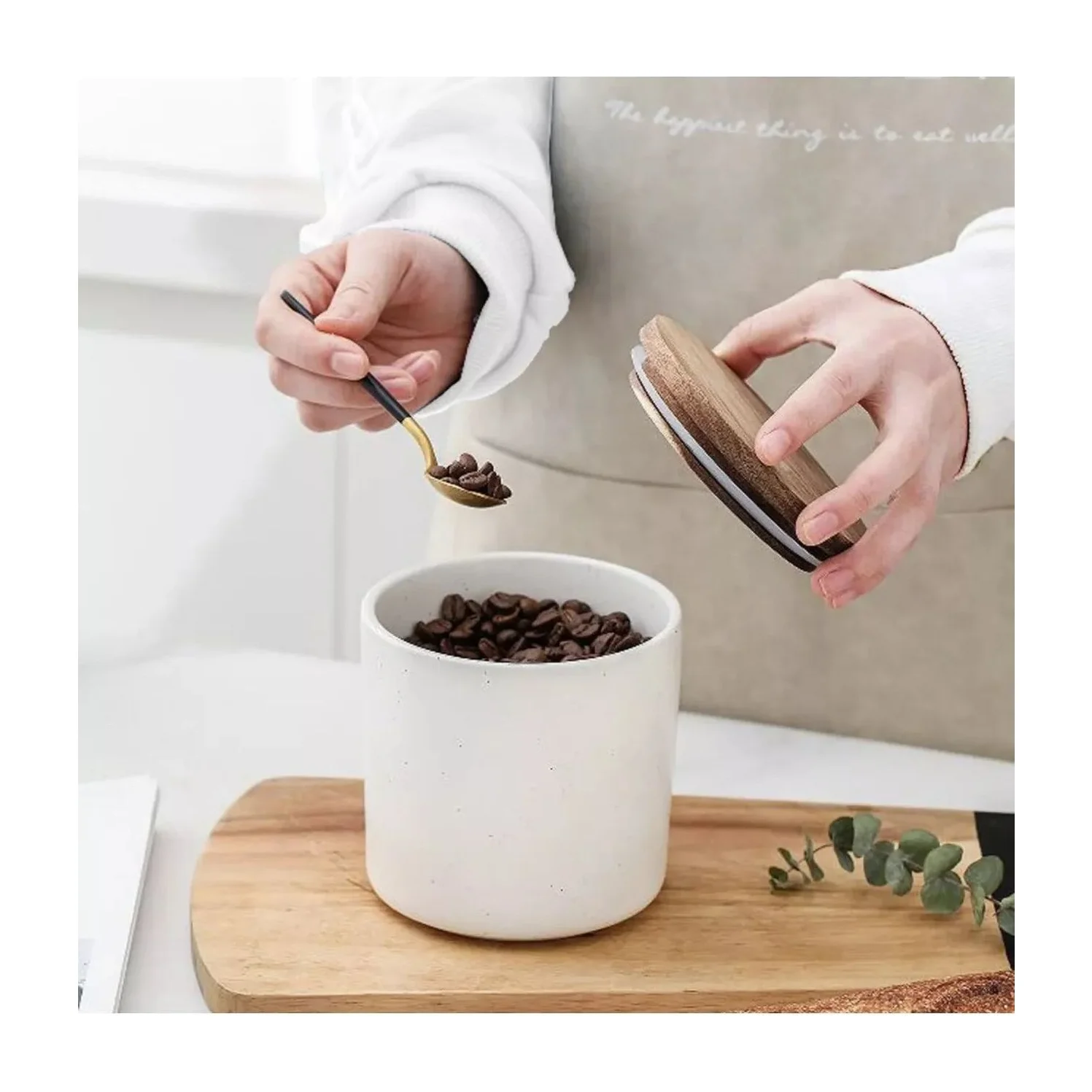 Kitchen Canister Set in Kenya - Member's Mark 4 Piece, Acacia Lid