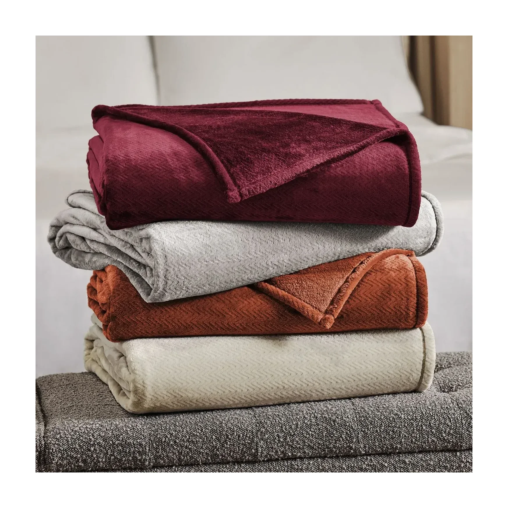 Member's Mark Herringbone Velvet Plush Blanket