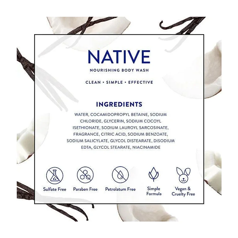 Coconut Body Wash in Kenya - Native Nourishing Coconut and Vanilla, 2 Pack