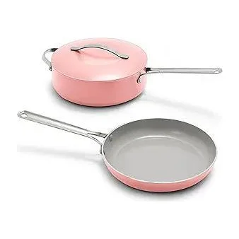 GreenPan Nova Ceramic Nonstick 3 Piece Cookware Set, Coral