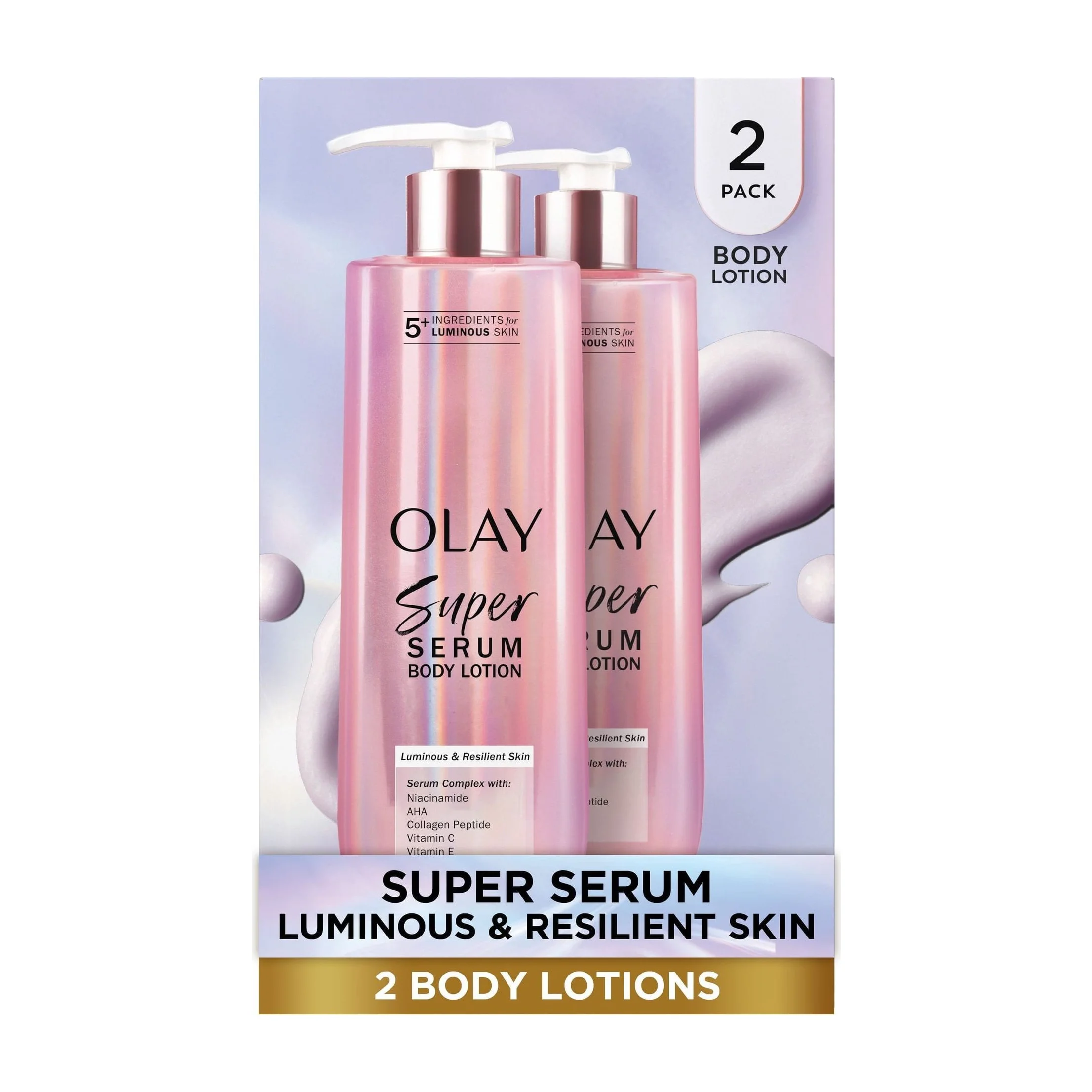 Olay Super Serum Hand and Body Lotion, 24hr Moisture (2 Pack)