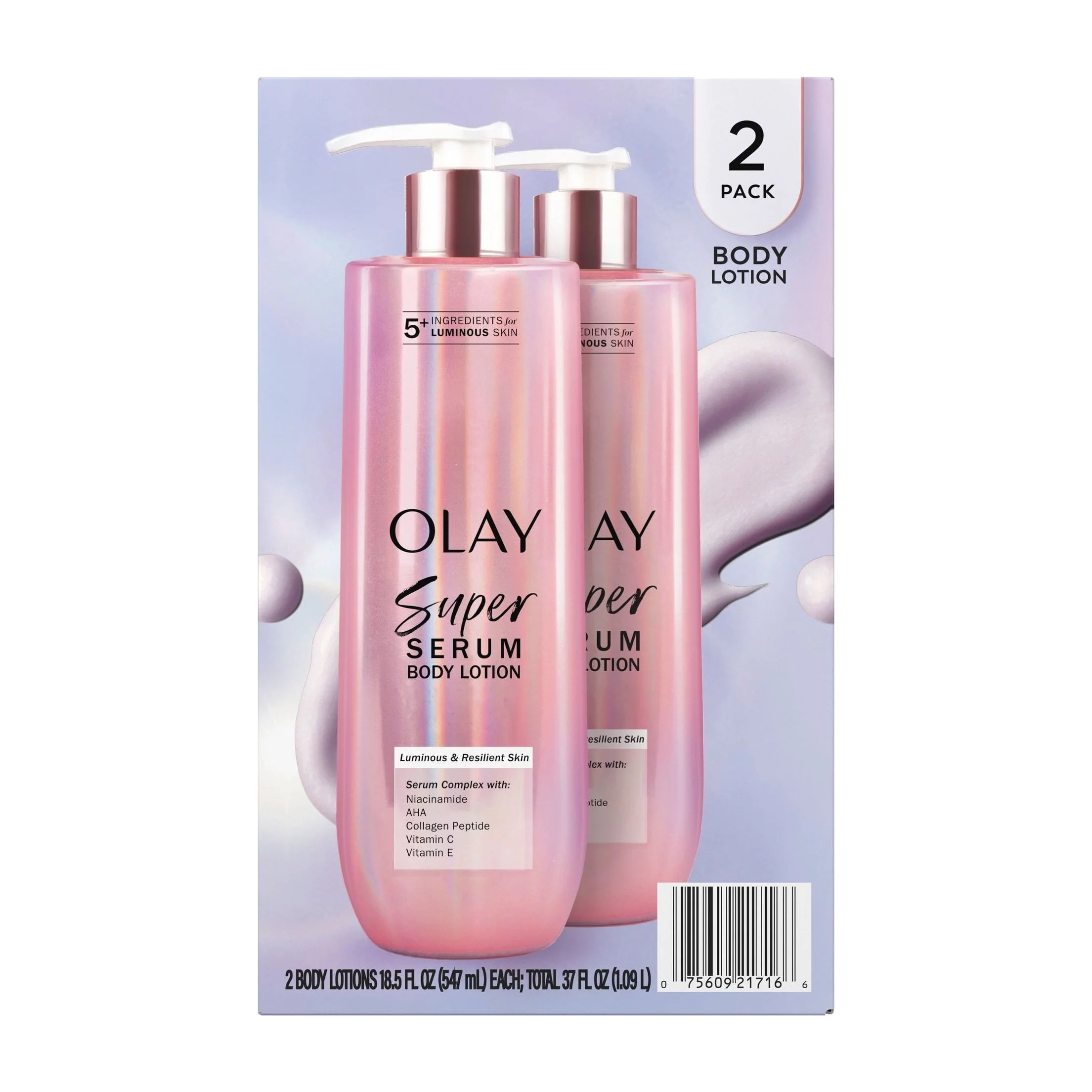 Olay Super Serum Hand and Body Lotion, 24hr Moisture (2 Pack)