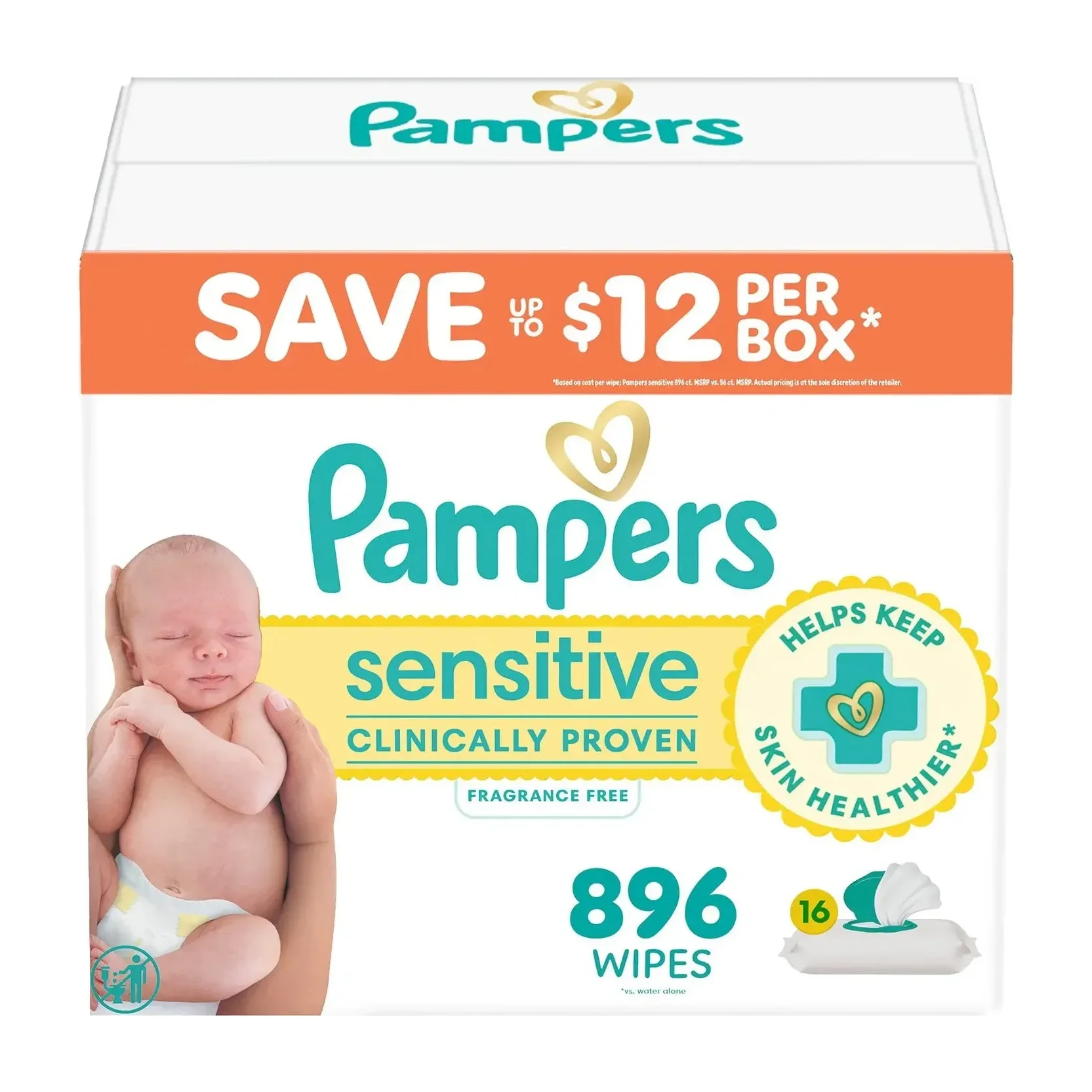 Pampers Sensitive Baby Wipes, Fragrance Free