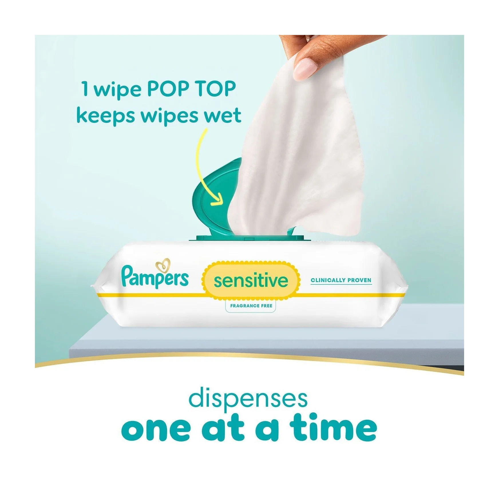 Pampers Sensitive Baby Wipes, Fragrance Free