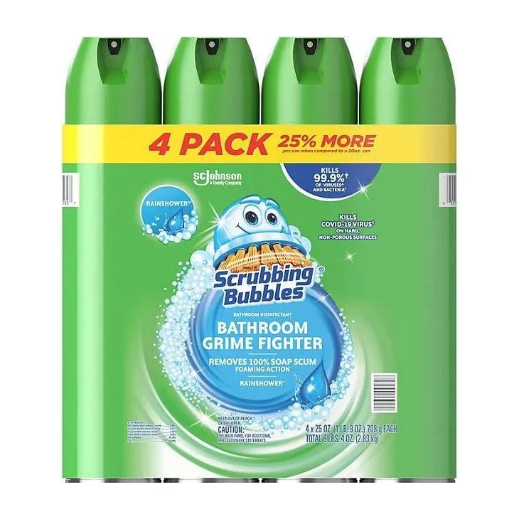 Foaming Bathroom Cleaner in Kenya - Scrubbing Bubbles Rainshower, 4 Pack