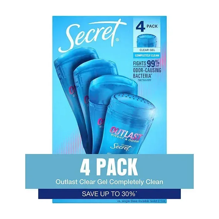 Secret Outlast Clear Gel Deodorant in Kenya - 4 Pack