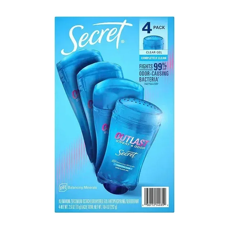 Secret Outlast Clear Gel Deodorant in Kenya - 4 Pack