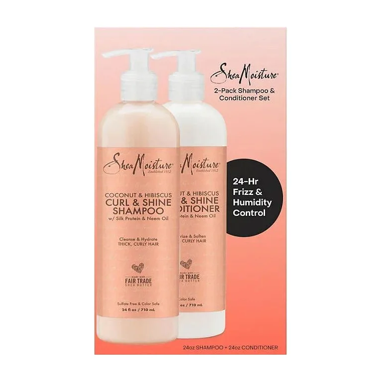Curl Shampoo and Conditioner in Kenya - SheaMoisture Coconut Hibiscus Set