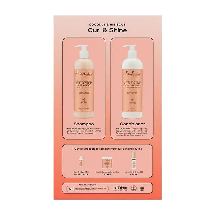 Curl Shampoo and Conditioner in Kenya - SheaMoisture Coconut Hibiscus Set